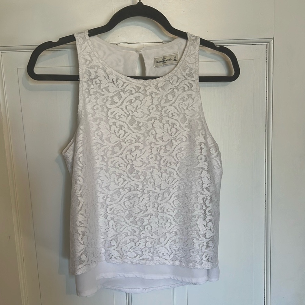 Abercrombie White Lace Tank XS
